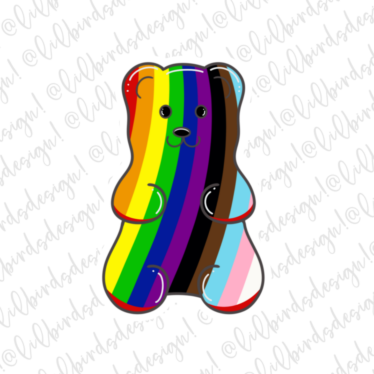 Gay Gummy Bear Waterproof Vinyl Sticker