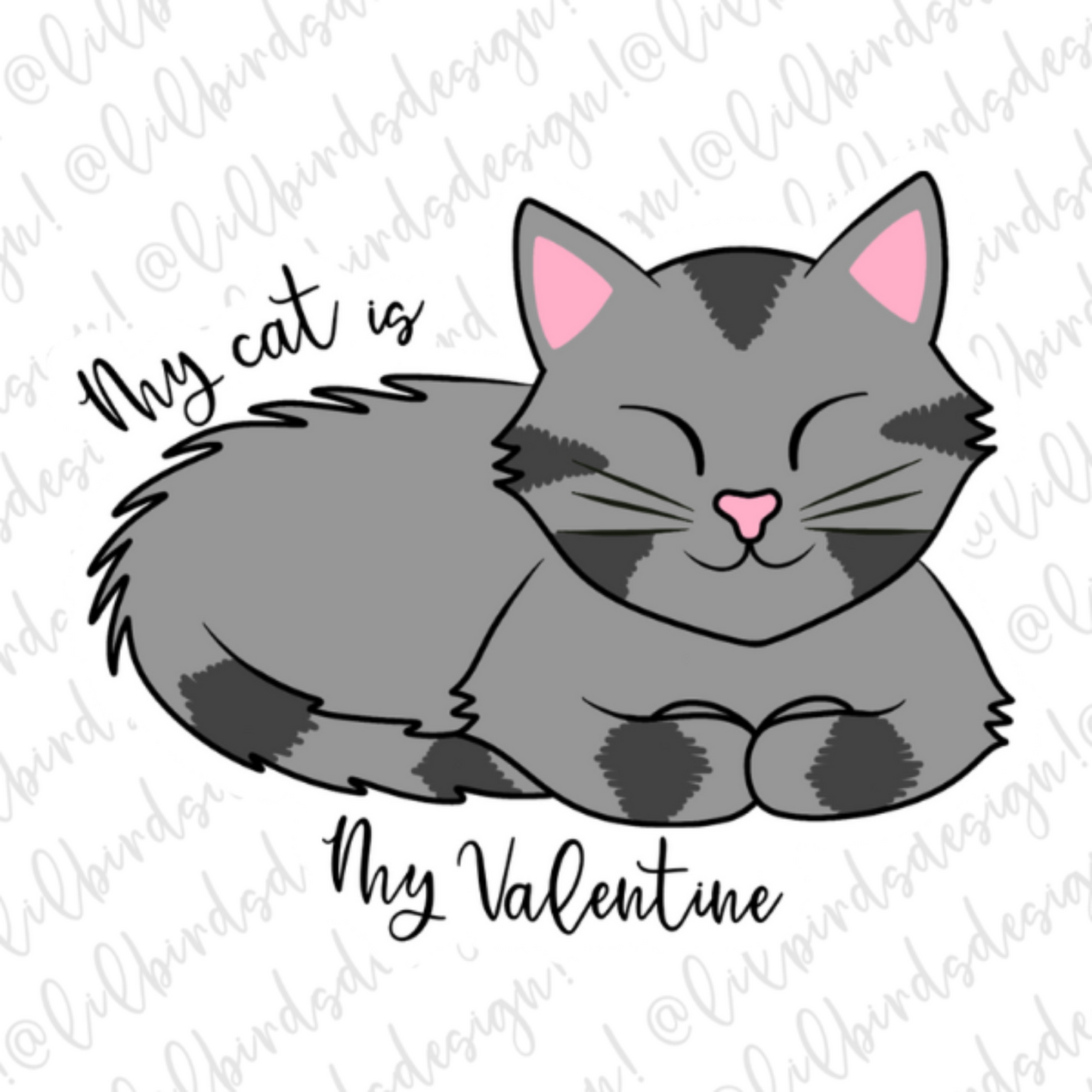 My Cat is my Best Valentine Waterproof Vinyl Sticker