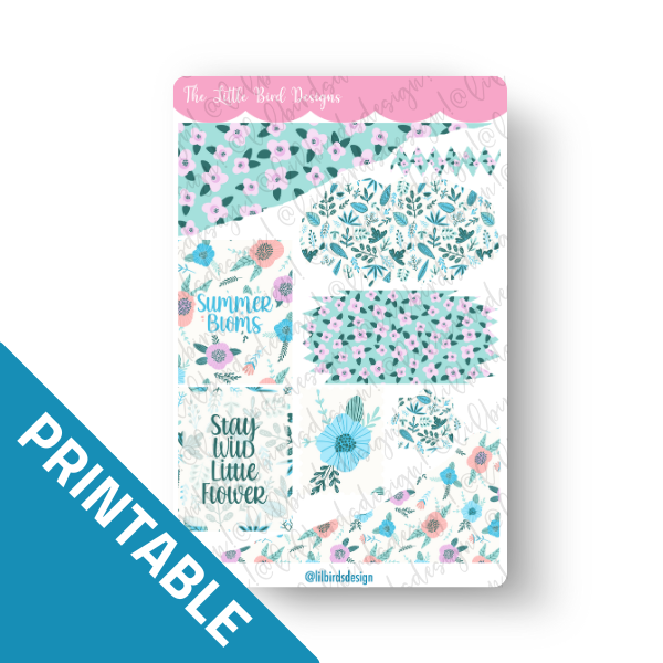 PRINTABLE - Summer Floral Sticker Sheets