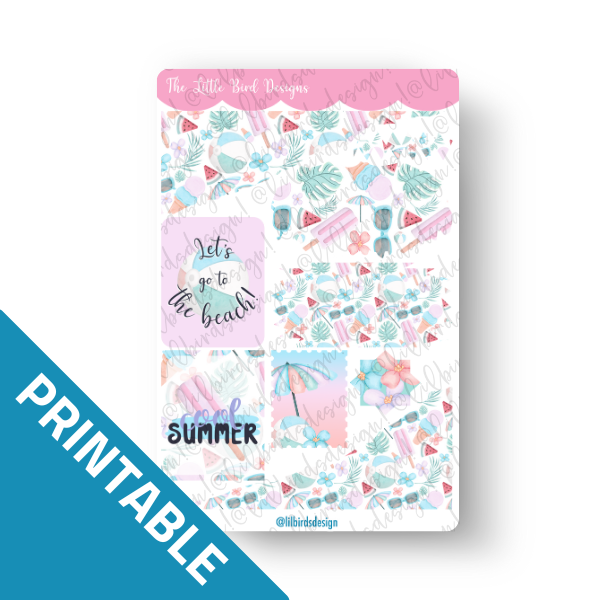 PRINTABLE - Cool Summer Sticker Sheets