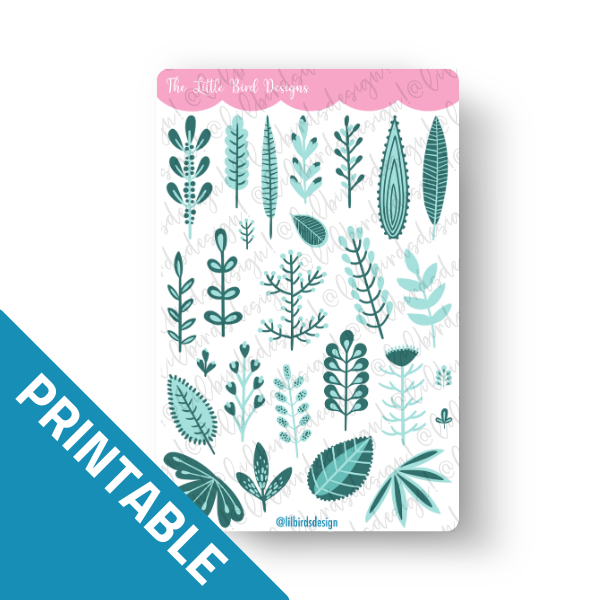 PRINTABLE - Summer Floral Sticker Sheets