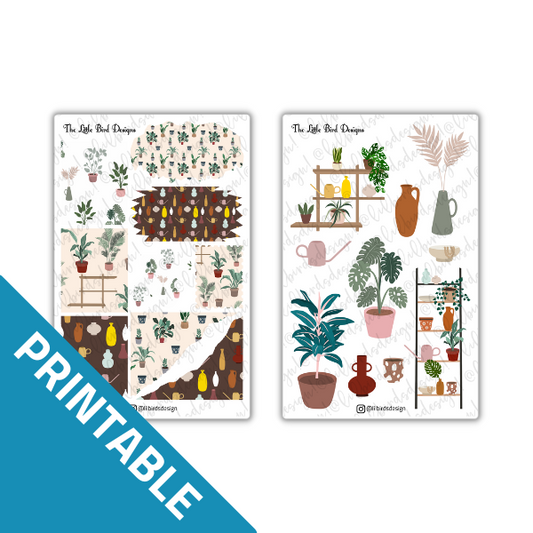 PRINTABLE - Houseplants Stickers Set
