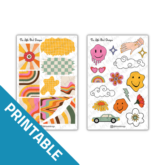 PRINTABLE - Those 70’s Stickers Set