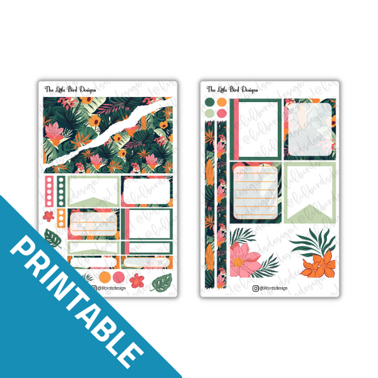 PRINTABLE - Tropical Passion Planner Daily Stickers Set