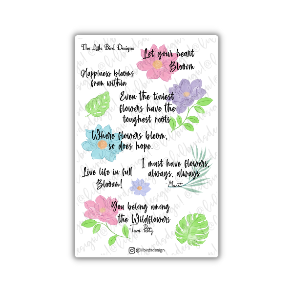 Watercolour Flowers Sticker Sheets