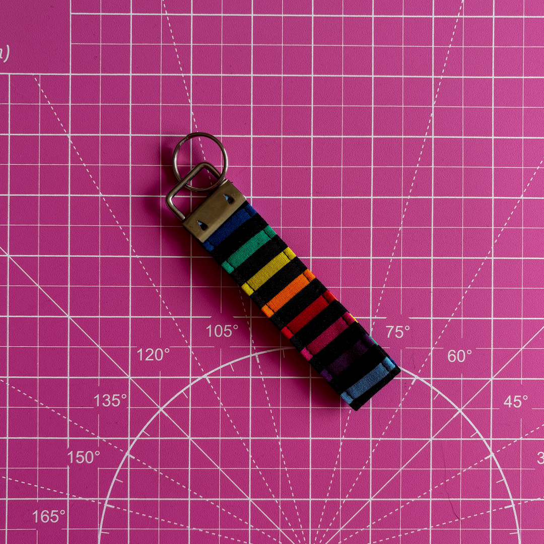 Rainbow Stripes Keyfob