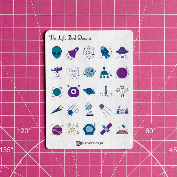 Space Icon Sticker Sheets