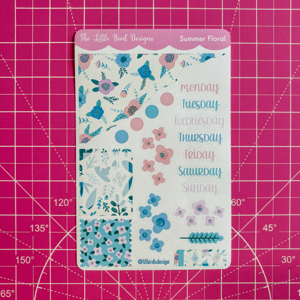 Summer Floral - Weekly Sticker Sheet