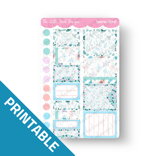 PRINTABLE - Summer Floral Functional Boxes Sticker Sheet