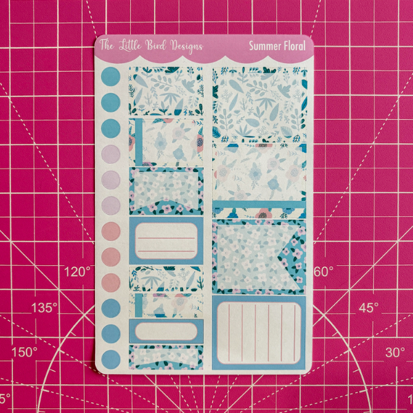 Summer Floral Functional Boxes Sticker Sheet