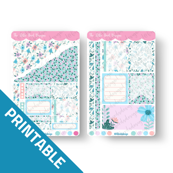 PRINTABLE - Summer Floral Passion Planner Daily Sticker Bundle