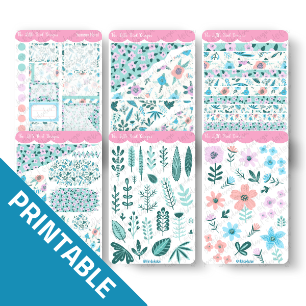 PRINTABLE - Summer Floral Sticker Sheets