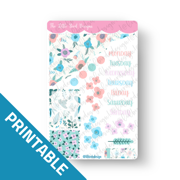 PRINTABLE - Summer Floral Weekly Sticker Sheet