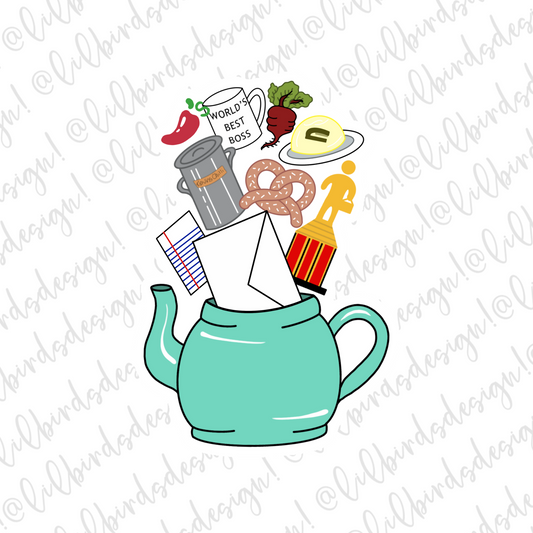 Office Teapot Waterproof Sticker