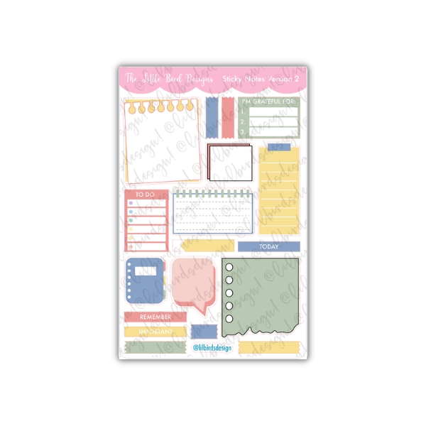 Sticky Notes - Version 2 - Sticker Sheets