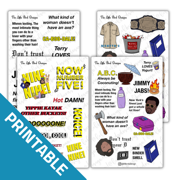 PRINTABLE - Nine-Nine - Brooklyn Nine-Nine Fan Art Sticker Sheets