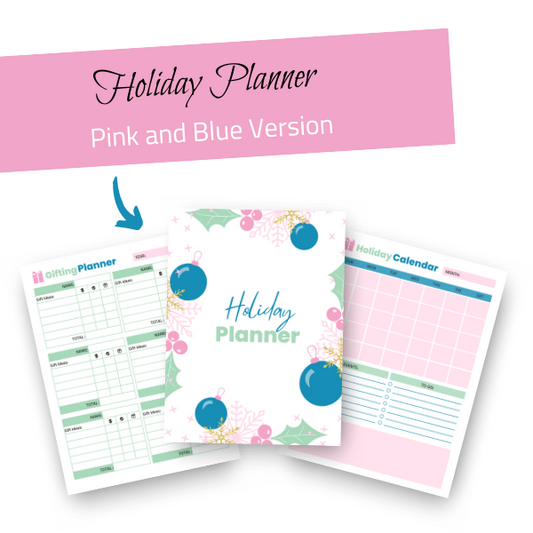 2022 Holiday Planner PDF - Pink & Blue