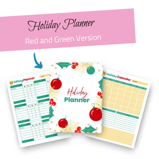 2022 Holiday Planner PDF - Red & Green Version
