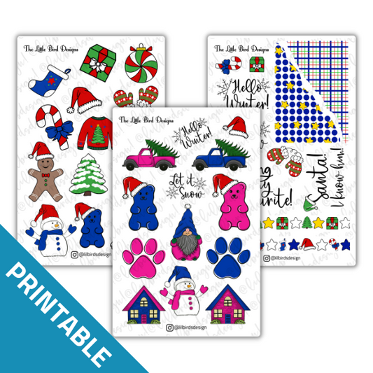 PRINTABLE Winter Sticker Sheets