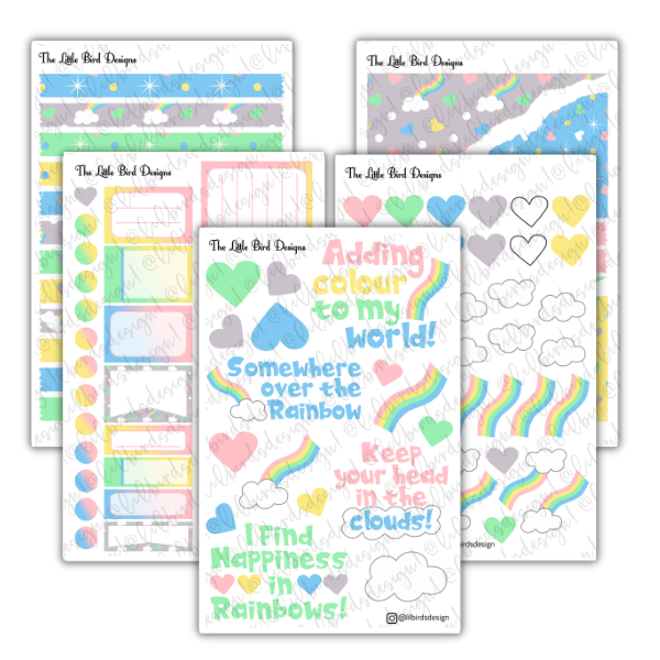 Pastel Rainbow Sticker Sheets